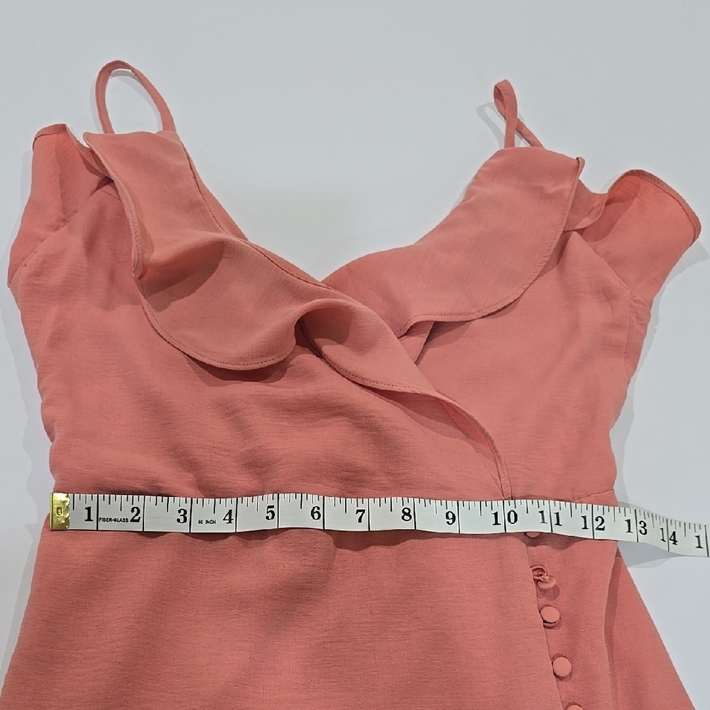 Shinestar - Pink Elegant High-Low Flared Hem, Ruffle Neck Dress Women's Small - Picture 7 of 13